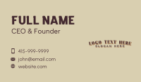 Rustic Hipster Wordmark Business Card