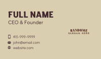 Rustic Hipster Wordmark Business Card