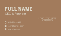 Luxury Fashion Wordmark Business Card Design