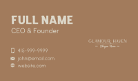 Luxury Fashion Wordmark Business Card