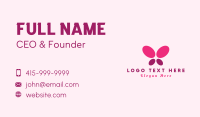 Pink Minimalist Butterfly Business Card