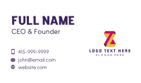 Tech Creative Letter Z Business Card
