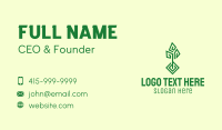 Green Geometric Tree Business Card Design
