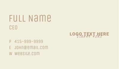Company Brand Wordmark Business Card
