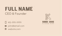 Brand Agency Letter K Business Card Design