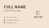 Brand Agency Letter K Business Card