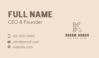 Brand Agency Letter K Business Card