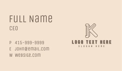 Brand Agency Letter K Business Card Image Preview