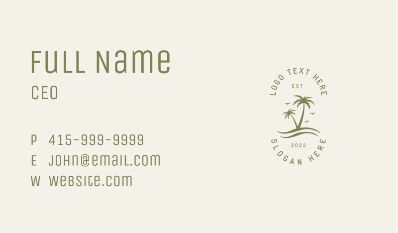 Tropical Business Card example 1