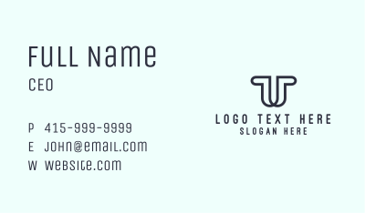 Agency Letter T Business Card