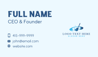 Blue Housekeeping Broom Business Card