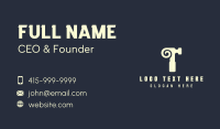 Horn Hammer Letter T Business Card Design