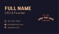 Rustic Curved Wordmark Business Card