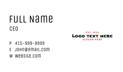 Asian Restaurant Wordmark Business Card Image Preview
