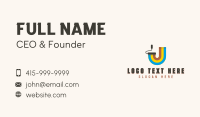 Paint Roller Painter Letter J Business Card Design