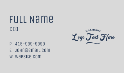Quirky Cursive Wordmark Business Card