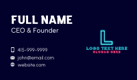 Futuristic Neon Lettermark Business Card
