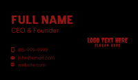 Creepy Horror Wordmark Business Card