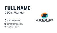 Automotive Mechanic Letter X Business Card Design