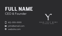 Luxurious Vintage Letter Y Business Card