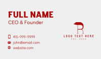 Red Brush Stroke Letter R Business Card Design