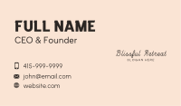 Elegant Script Wordmark Business Card