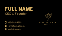 Golden Crown Crucifix Wings Business Card