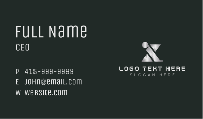 3D Tech Letter X Business Card