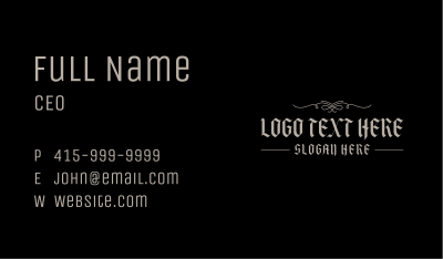 Gothic Calligraphy Wordmark Business Card