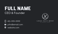 Classic Circle Letter X Business Card Design