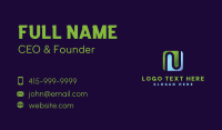 Wave  Technology Letter N Business Card