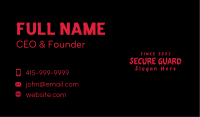 Scary Bloody Wordmark Business Card
