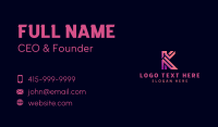 Tech Innovation Letter K Business Card