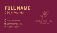 Gold Minimalist Flower  Business Card