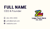 Colorful Number 2 Business Card