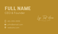 Fashion Lifestyle Wordmark Business Card