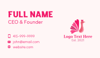 Pink Heart Peacock Business Card