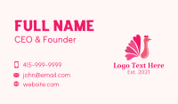 Pink Heart Peacock Business Card Design