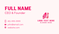 Pink Heart Peacock Business Card