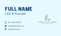 Blue Aqua Letter K  Business Card