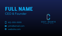 Blue Modern Letter C Business Card Image Preview