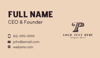 Classic Letter P Boutique Business Card