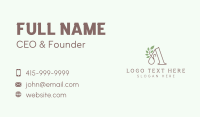Natural Plant Letter A Business Card