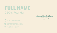 Funky Vintage Wordmark Business Card