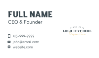 Classic Hipster Wordmark  Business Card