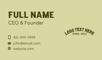 Curve Vintage Wordmark Business Card
