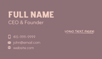Casual Enterprise Wordmark Business Card