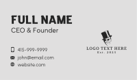 Silhouette Man Top Hat  Business Card