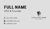 Silhouette Man Top Hat  Business Card Design