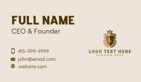 Brown Shield Lettermark Business Card